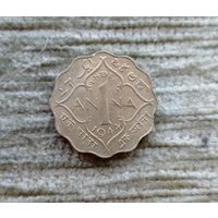 Werty71 Индия Британская 1 анна 1944 Георг 6 Блеск