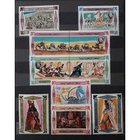 Йемен(Королевство) 1967г. Серия:6 марок+2 сцепки. Визит царицы Савской к царю Соломону. **