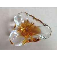 Вазочка пепельница Эгоистка, гутная техника. Чехословакия