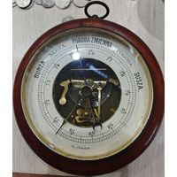 Антикварный, Польский Барометр. Красное дерево, медь с позолотой. G. Gerlach 19 век
