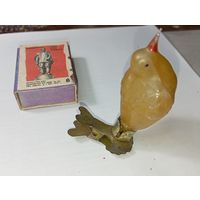 Игрушка на ёлку  Птица  ( из набора птиц и животные ) , винтаж , стекло , СССР . С 20 рублей