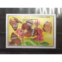 Сьерра-Леоне. Фауна. Бабочки (блок) (1439)