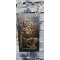 Чеканка Девушка с кувшином