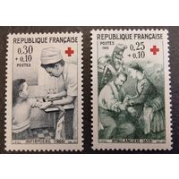 Франция. 1966г. Mi1568-69**. В пользу красного креста.