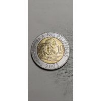 Филиппины 10 писо 2003