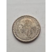 1 крона 1950 года Швеция. Серебро 400. Монета не чищена. 45414