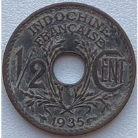 Французский Индокитай 1/2 сантима 1935 г.