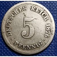 Германия 5 пфеннигов 1876 г. D