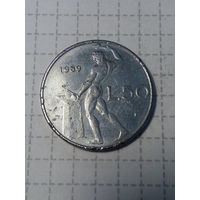 50 лир Италия  1989 год