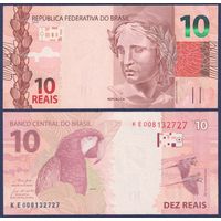 Бразилия, 10 реалов 2010 г., P-254[e], UNC