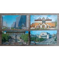 Открытки. Москва "Большой театр, Третьяковская галерея, Пушкинская площадь, проспект Калинина". 1977, изд."Правда" (4 штуки, цена за все)