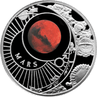 Торги. Серебро.  Марс . 10 рублей , Solar System . Сонечная сістэма , Солнечная Система , Марс .  2012 год .