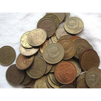 Лот монет СССР 3 Копейки После Реформы Период 1961 – 1991 Разные годы чеканки 64 штуки