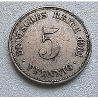 Германия 5 пфеннигов, 1901 А 2-12-3