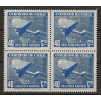 Чили 1942  авиапочта самолет и горы 40c MNH