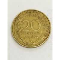 Франция 20 сантим 1963