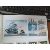 Марки Азербайджана, парусные корабли.