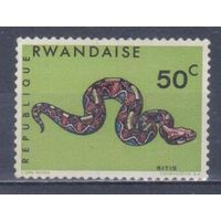 [136] Руанда 1967. Фауна.Рептилии.Змеи.Гадюка. MNH