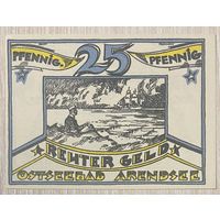 Нотгельд Арендзе-ан-дер-Остзее 25 пфеннигов 1922 год. Веймарская республика.