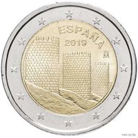 2 евро 2019 Испания Авила UNC из ролла