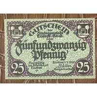 Нотгельд 25 пфеннигов 1920 год. Трибес. Веймарская республика
