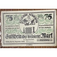 Нотгельд 75 пфеннигов 1921 год. Штрёбек. Веймарская республика