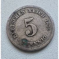 Германия 5 пфеннигов, 1876 D  2-1-47