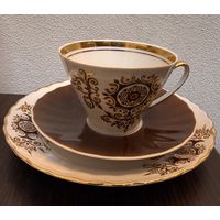 Винтажное кофейное трио Рижского фарфорового завода, 1970-1980 гг.