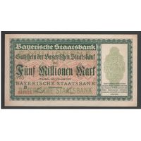 Германия Бавария 5 000 000 марок 1923 года. Состояние UNC!