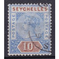 54.BrKSe. Великобритания. Колонии. Сейшельские острова. Виктория. Стандарт. 10C. 1890 г. Mi.#4 II.