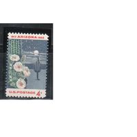 США-1962, (Мих.821),  **   ,  Штат Аризона, Цветы  (одиночка)