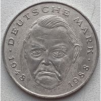 Германия 2 марки 1990 г. D. Людвиг Эрхард