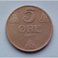 Норвегия 5 эре, 1937