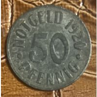 Монета 50 пфеннигов 1920 год. Кассель. Веймарская республика.