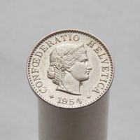 Швейцария 5 раппеннов 1954