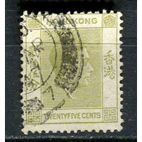 Британский Гонконг - 1935/1952 - Король Георг VI 25C - [Mi.149 IIIxA] - 1 марка. Гашеная.  (Лот 24Hk)-T41P29