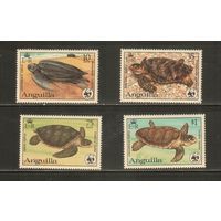 Ангилья-1983(Мих.541-544) , **   ,  Морская фауна, Черепахи (полная серия)
