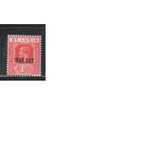 Сент-Люсия-1916,(Мих.63)  * ,  Британские колонии, Стандарт,Надп., Король, Военный налог(одиночка)