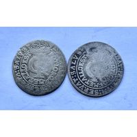 Монеты СЕРЕБРО Польша ТЫМФ 1664 и 1666 год ЯН КАЗИМИР ОТЛИЧНЫЕ