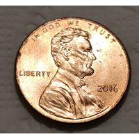 США 1 цент, 2016 Цент Линкольна Без отметки монетного двора (2-8-108)