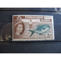 Брит. колония  Тёркс и Кайкос. Рыба, 1957 г. металлография.  см. условие.