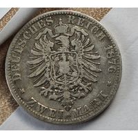 1876 2 марки Германия    серебро