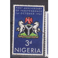 1-я годовщина независимости Герб лошади Нигерия 1969 год лот 12
