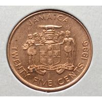 Ямайка. 25 центов 1996 года. (*).