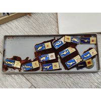 Значки авиация,в коробочке,с рубля