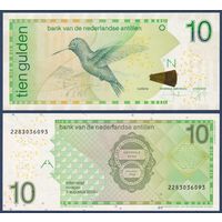 Нидерландские Антилы, 10 гульденов 2016 г, P-28h (колибри), UNC