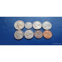 Сборка монет США (Состояние на фото,в лоте 8 монет)