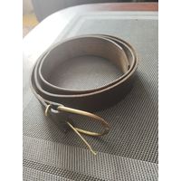 Брючный кожаный ремень из СССР ( латунь,около 109см.)