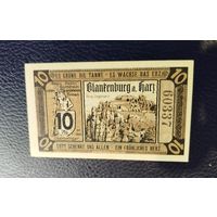 Нотгельд 10 пфеннигов 1920 год. Бланкенбурга-на-Гарце.