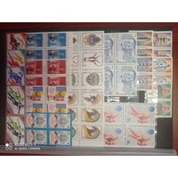 Марки СССР 1980-х в сцепках и квартблоках. Аукцион с рубля!